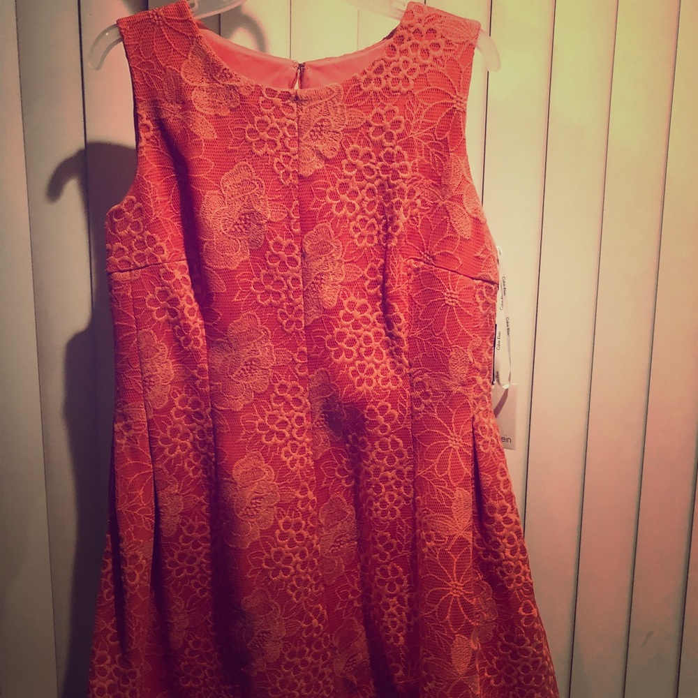 Calvin Klein orange sherbet dress